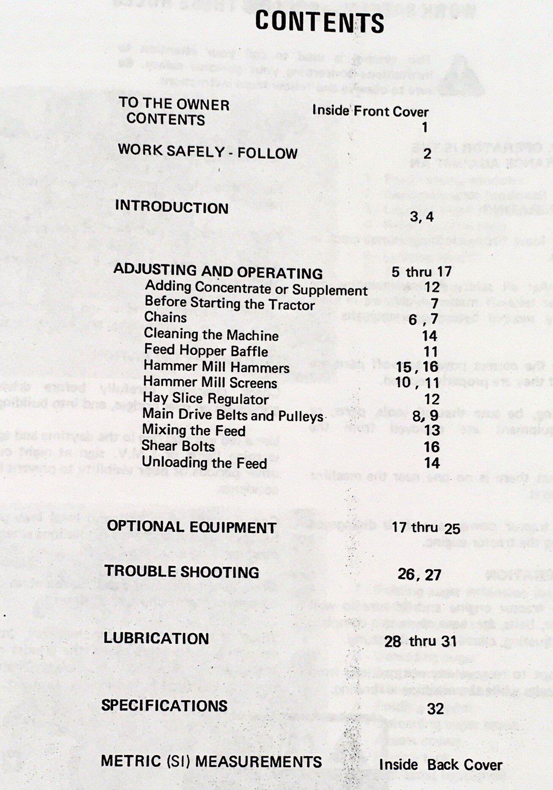 International 1250 Grinder Mixer Operators Manual Owners Book Maintenance Adjust - Image 2