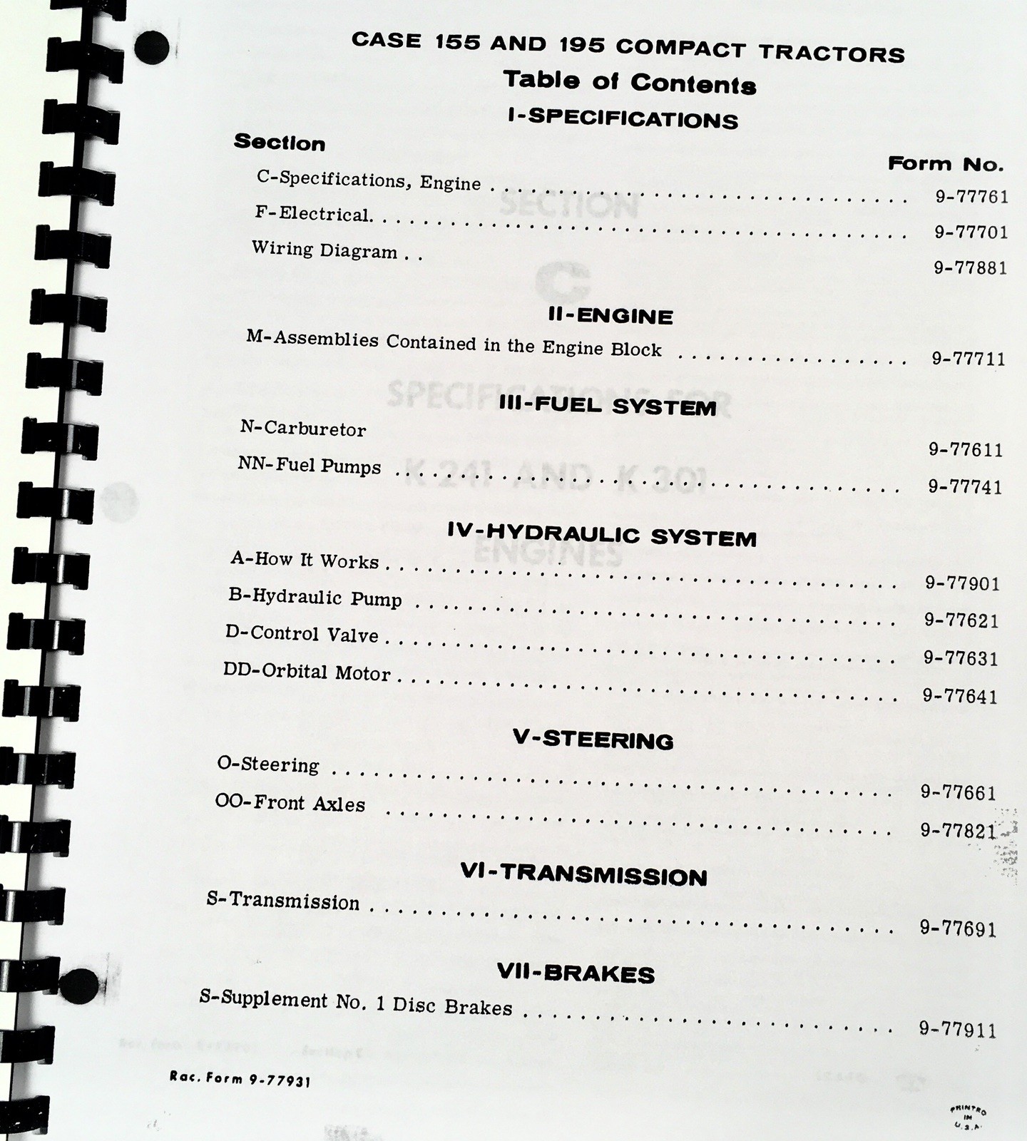 Case 155 195 Compact Tractor Service Manual Parts Catalog Repair Shop Workshop - Image 3