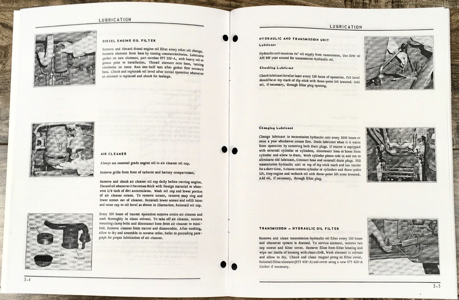 Oliver 1250A Tractor Operators Manual Owners Book Maintenance Adjustments Lube - Image 4