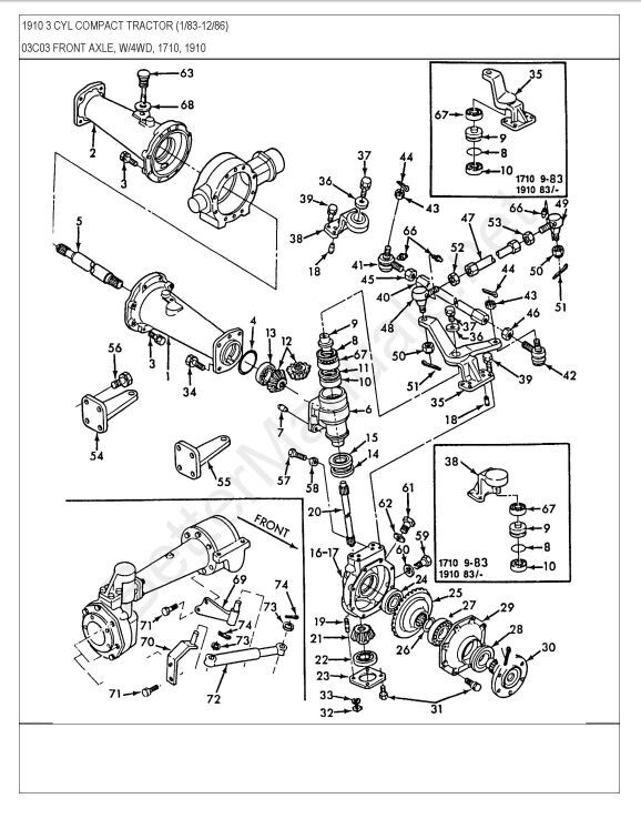 1910 TRACTOR SERVICE PARTS MANUAL Fits Ford 1910 Tractor 1983-1986 Schematics - Image 5