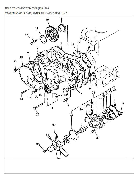 1910 TRACTOR SERVICE PARTS MANUAL Fits Ford 1910 Tractor 1983-1986 Schematics - Image 9