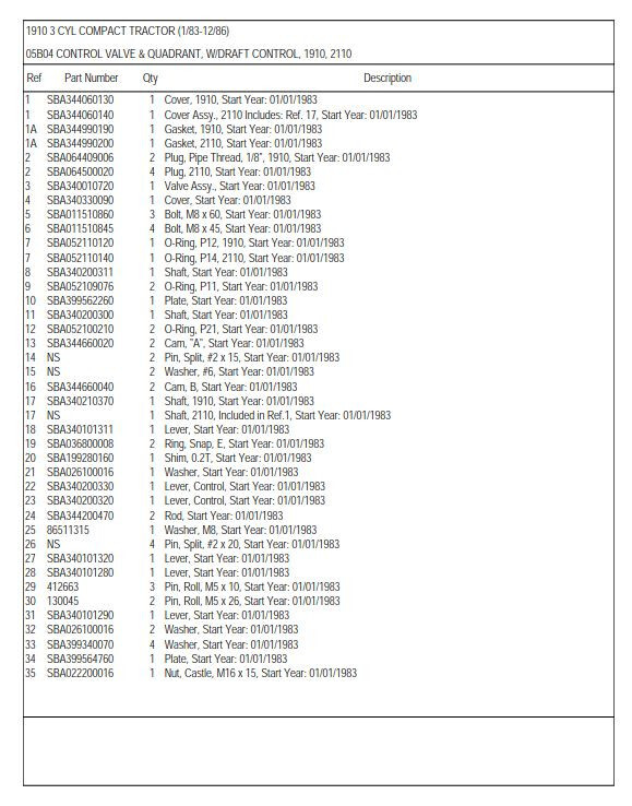 1910 TRACTOR SERVICE PARTS MANUAL Fits Ford 1910 Tractor 1983-1986 Schematics - Image 12