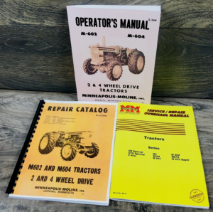 Minneapolis Moline M602 M604 Tractor Service Parts Operators Manual Set Repair
