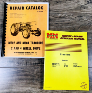Minneapolis Moline M602 M604 Tractor Service Parts Manual Set Repair Workshop