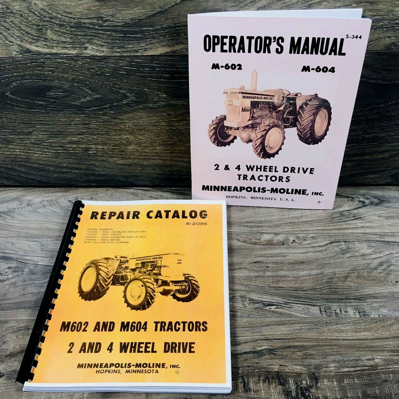 Minneapolis Moline M602 M604 Tractor Parts Operators Manual Set Catalog Owners