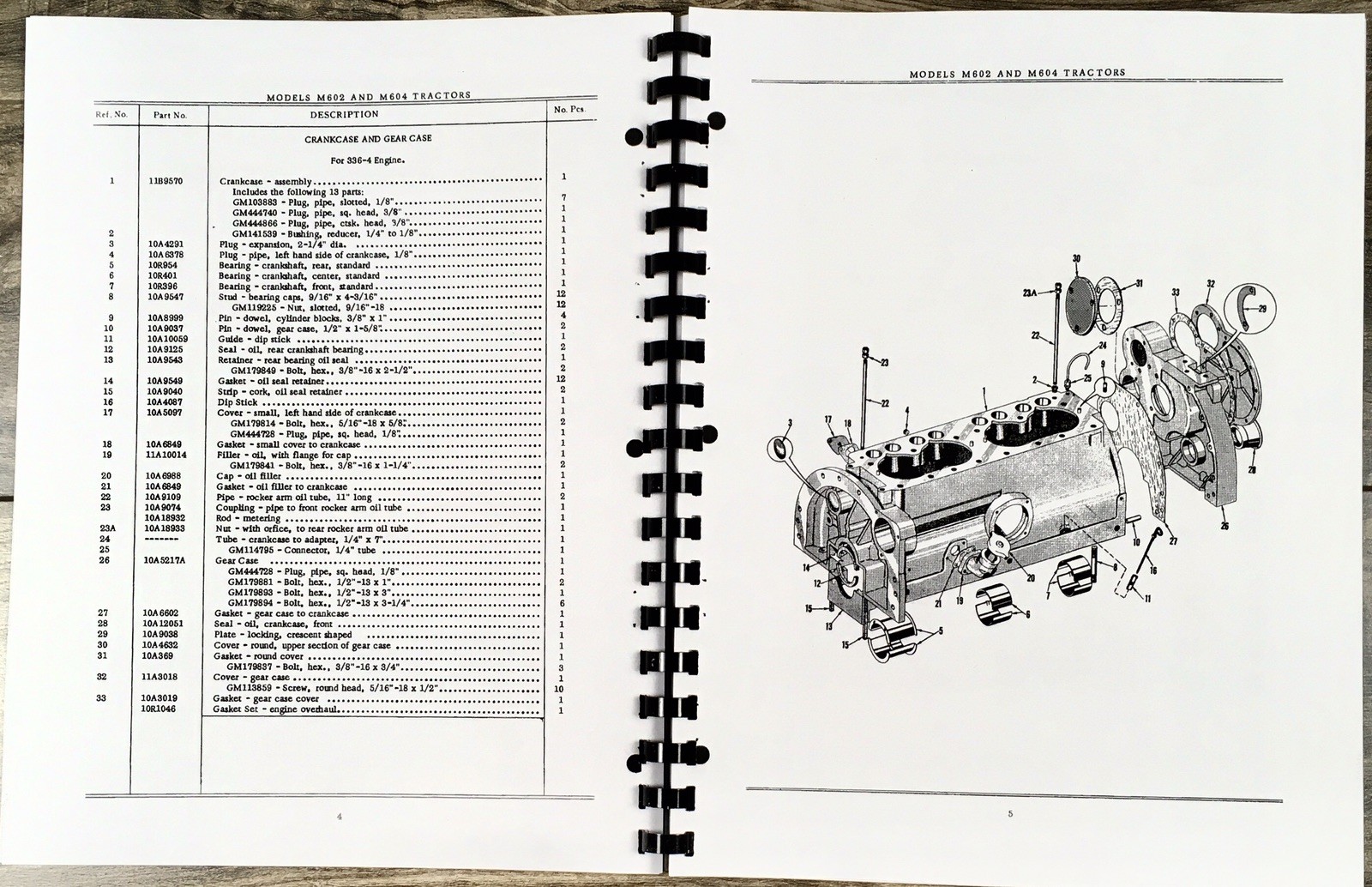 Minneapolis Moline M602 M604 Tractor Parts Operators Manual Set Catalog Owners - Image 7