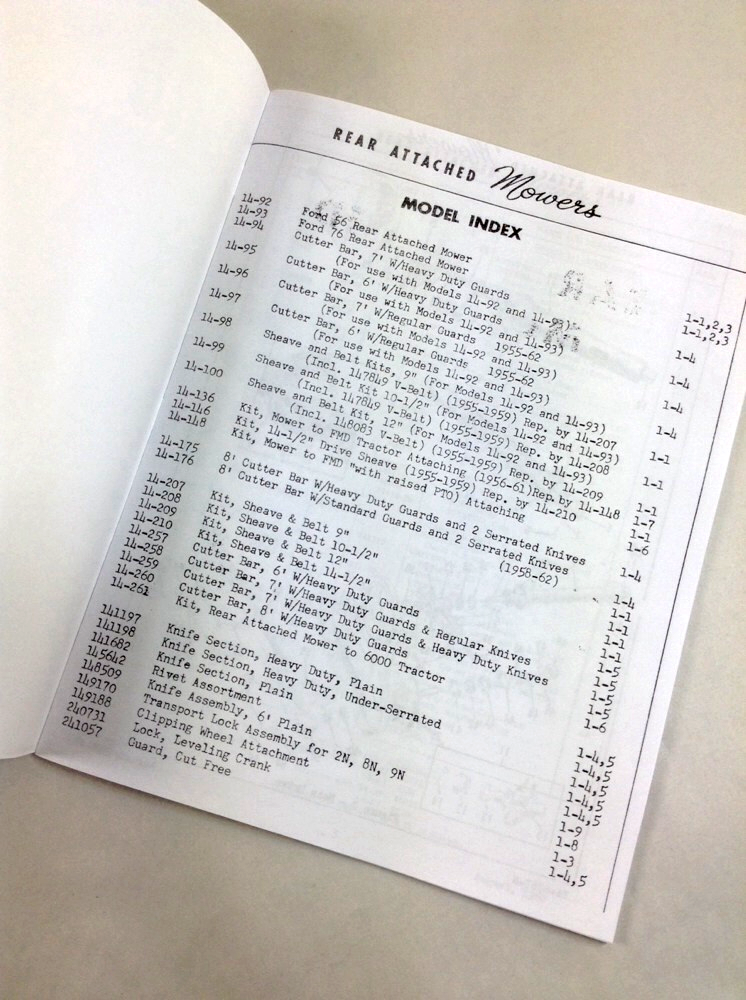 Ford 501 Rear Attached Mower Parts Manual Sickle Bar 14-260 14-321 14-323 14-339 - Image 2