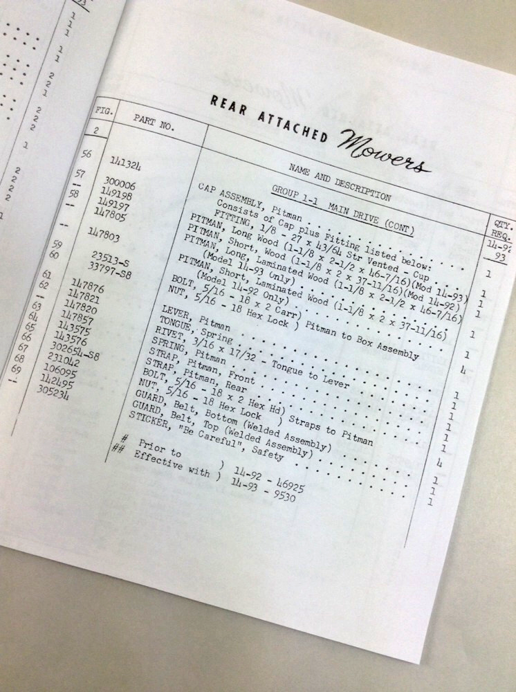 Ford 501 Rear Attached Mower Parts Manual Catalog Sickle Bar 14-92 14-257 14-320 - Image 4