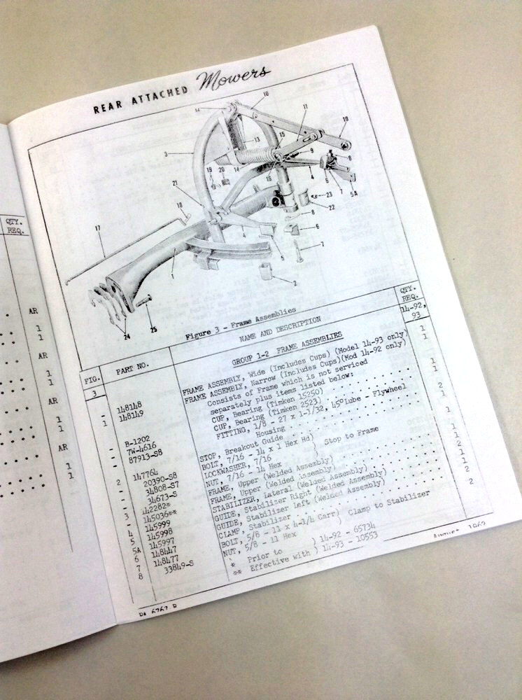 Ford 501 Rear Attached Mower Parts Manual Catalog Sickle Bar 14-92 14-257 14-320 - Image 5