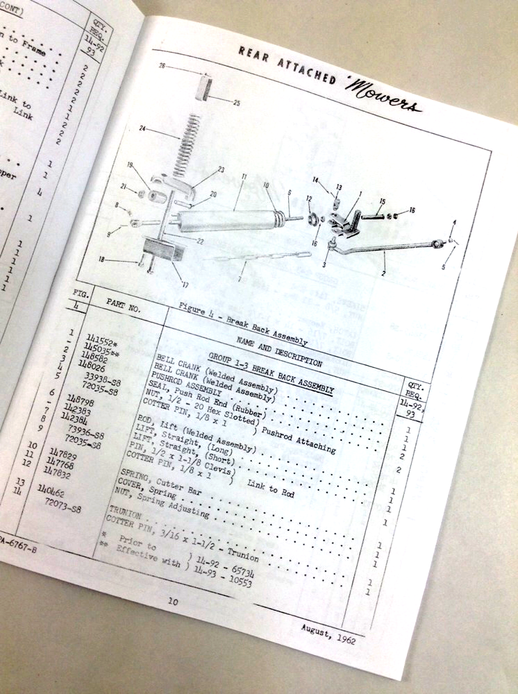 Ford 501 Rear Attached Mower Parts Manual Catalog Sickle Bar 14-92 14-257 14-320 - Image 6