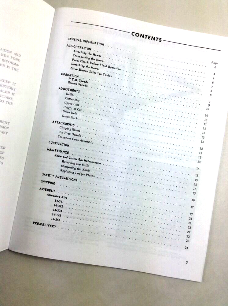 Ford 14-93 14-258 14-259 Attached Mower Operators Parts Manual Set Bar Sickle - Image 3