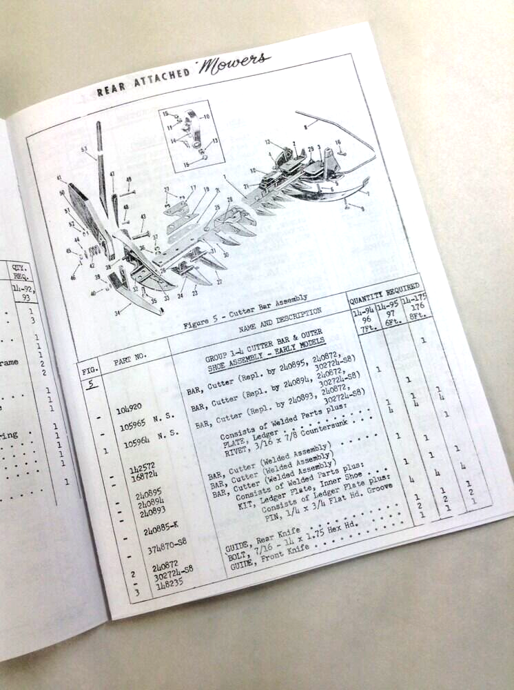 Ford 14-93 14-258 14-259 Attached Mower Operators Parts Manual Set Bar Sickle - Image 12