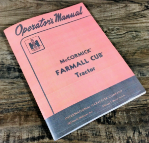 Operators Instructruction Maintenance Manual Fits McCormick Farmall Cub Tractor