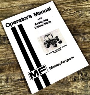 Operators Instructions Maintenance Manual for Massey Ferguson MF 275 Tractor