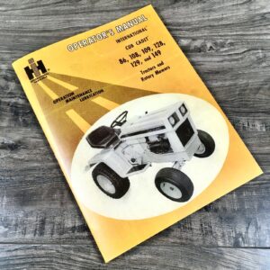 International Cub Cadet Tractor Model 109 Owner Operators Manual Lawn Mower