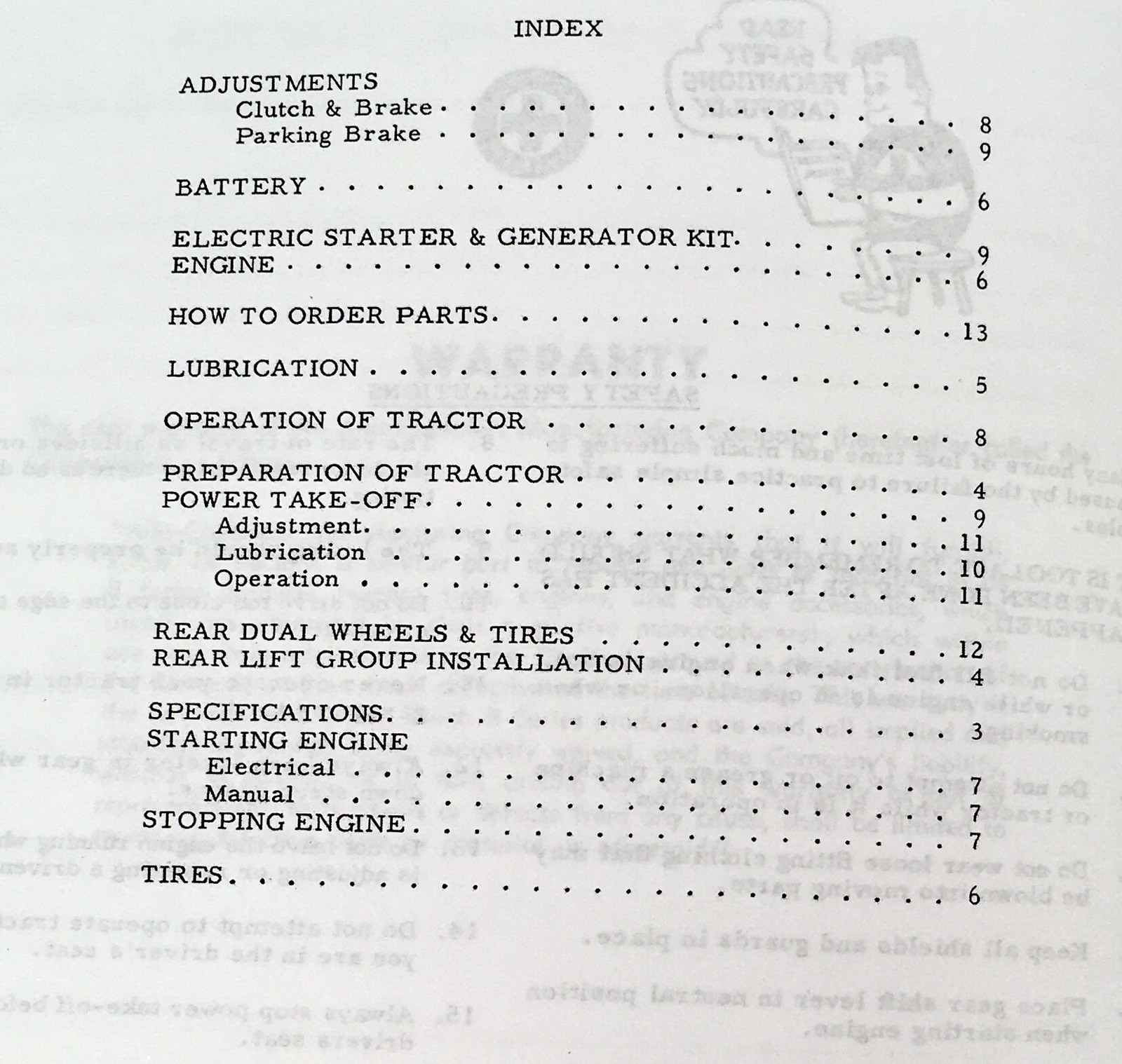 Allis Chalmers Big Ten B10 Lawn Garden Tractor Operators Manual Owners Book - Image 2