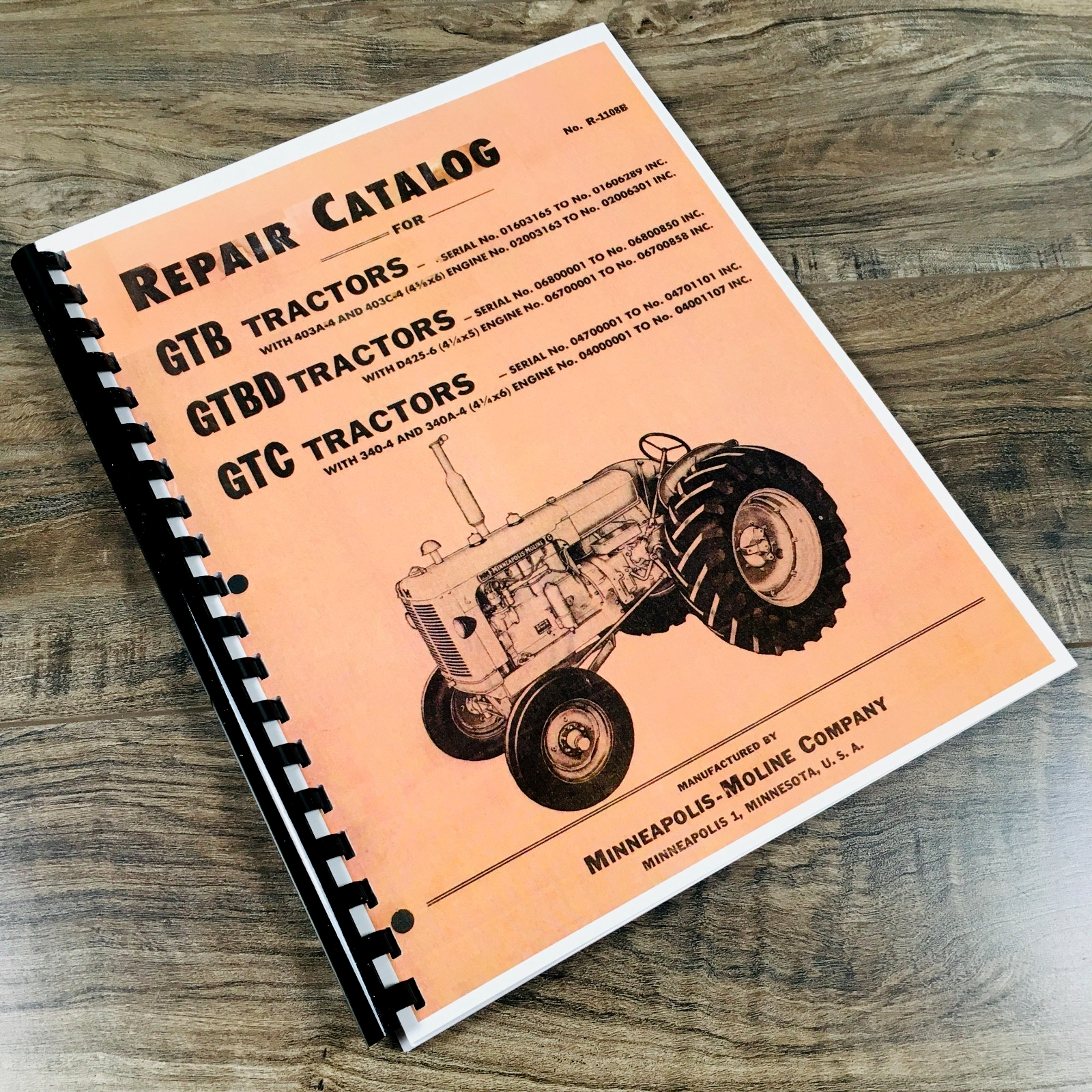 Minneapolis Moline GTB GTBD GTC Tractor Parts Manual Catalog Assembly Book