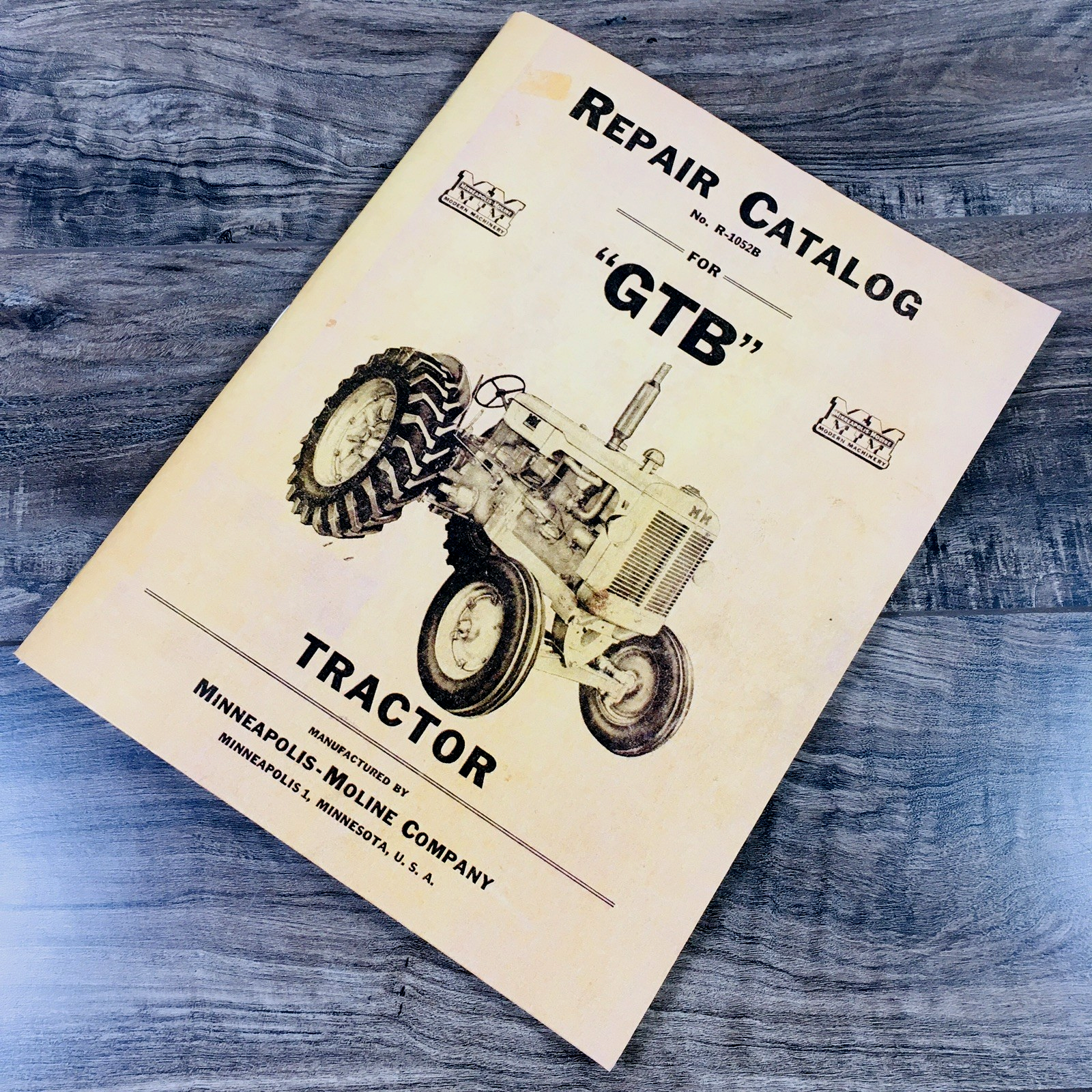 Minneapolis Moline GTB Tractor Parts Manual Catalog Book Assembly Schematics