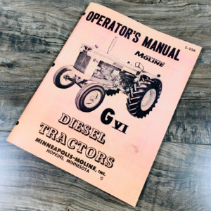 Minneapolis Moline G IV G-4 Diesel Tractor Operators Manual Owners Maintenance