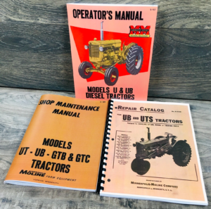 Minneapolis Moline UB Diesel Tractor Service Parts Operators Manual Set Repair