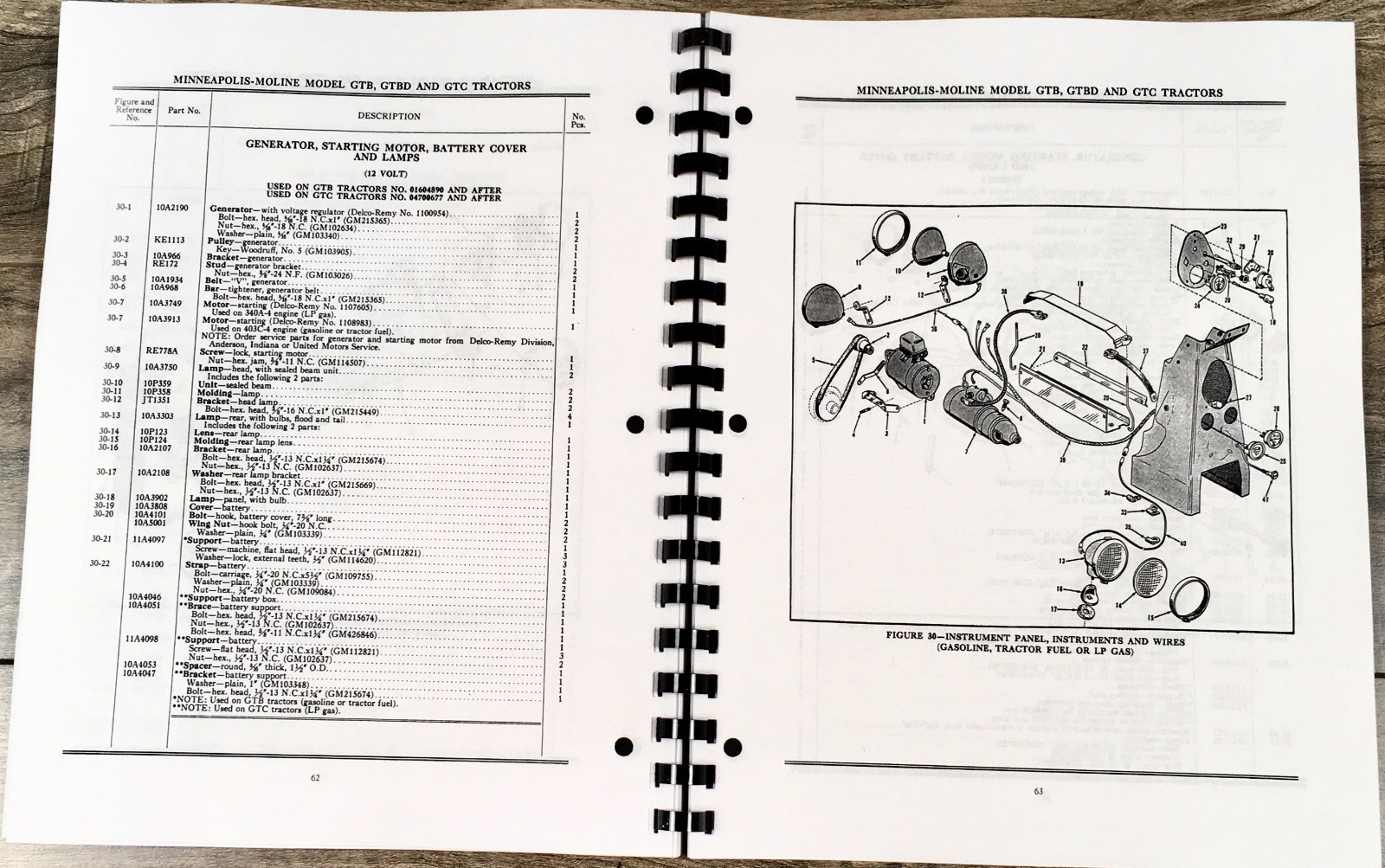 Minneapolis Moline GTB GTC Tractor Service Parts Manual Set Repair Workshop - Image 9