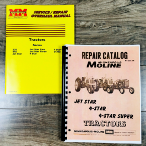 Minneapolis Moline 4 Star Super Tractor Service Parts Manual Set Repair Workshop