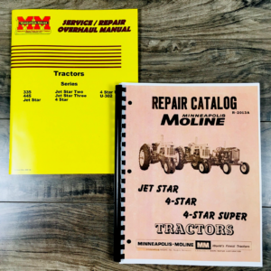 Minneapolis Moline Jet Star Tractor Service Parts Manual Set Repair Workshop
