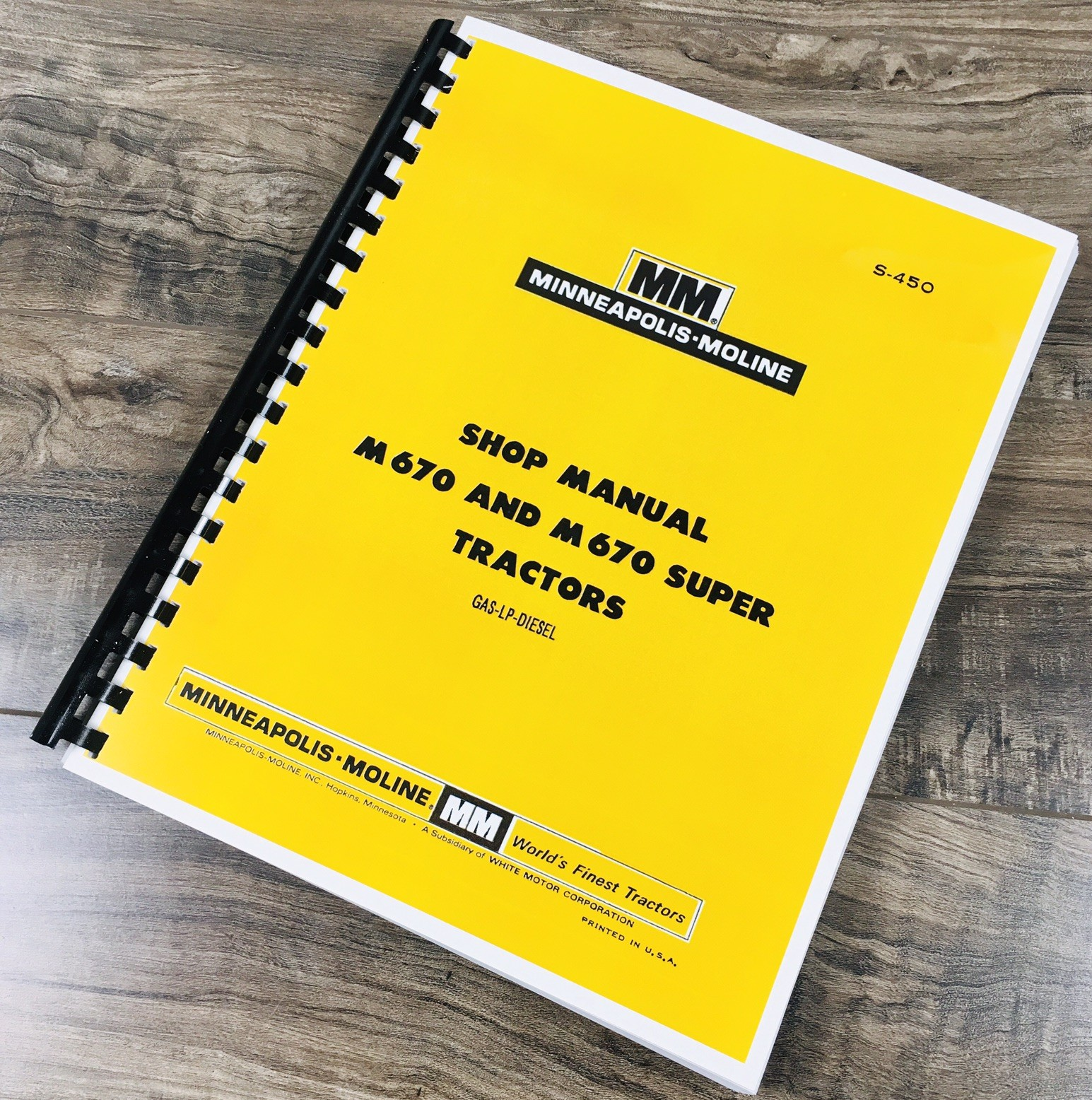 Minneapolis Moline M670 and Super M670 Tractor Service Manual Repair Catalog