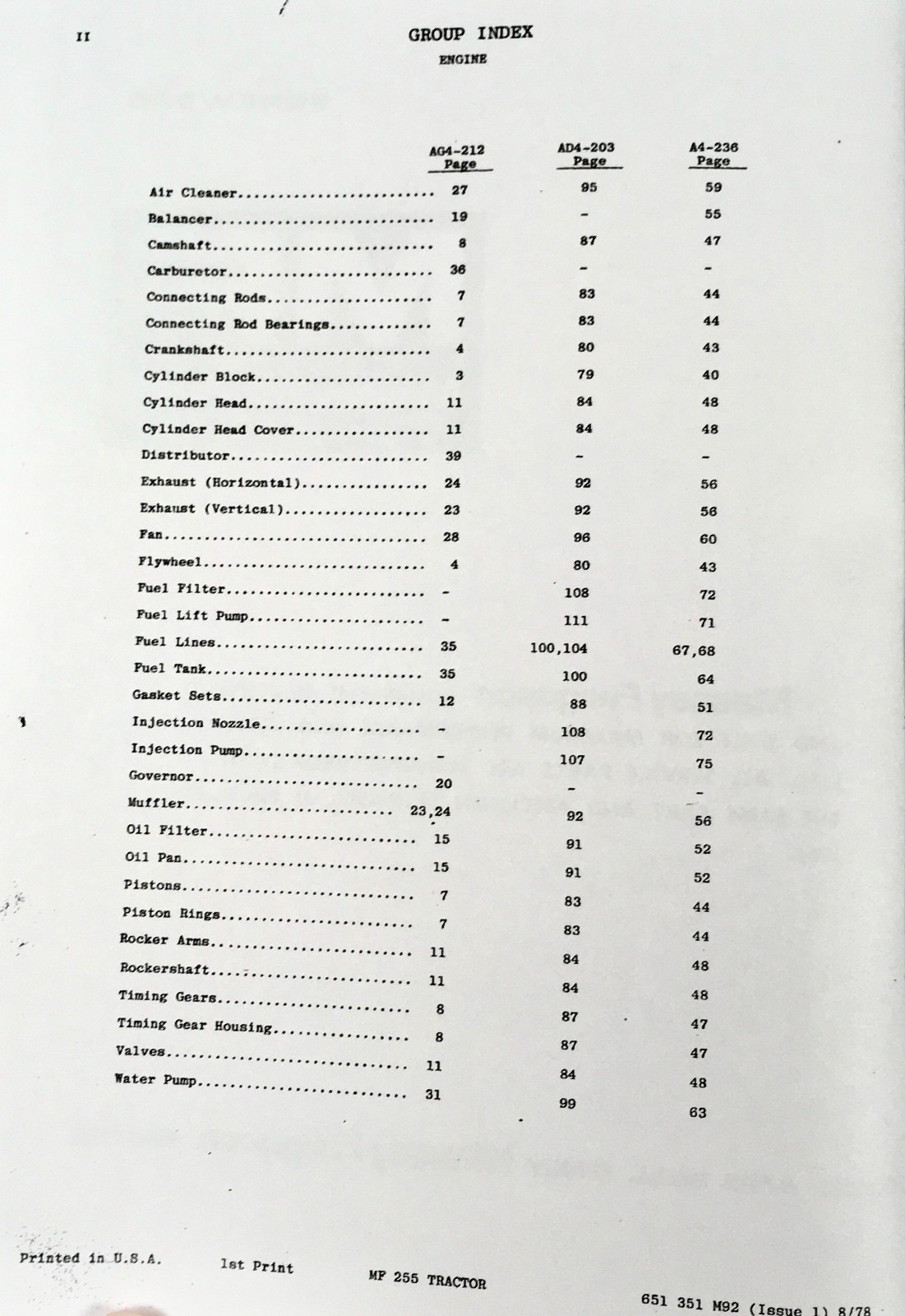 Massey Ferguson 255 Tractor Parts Catalog Operators Manual Set Owners Assembly - Image 2