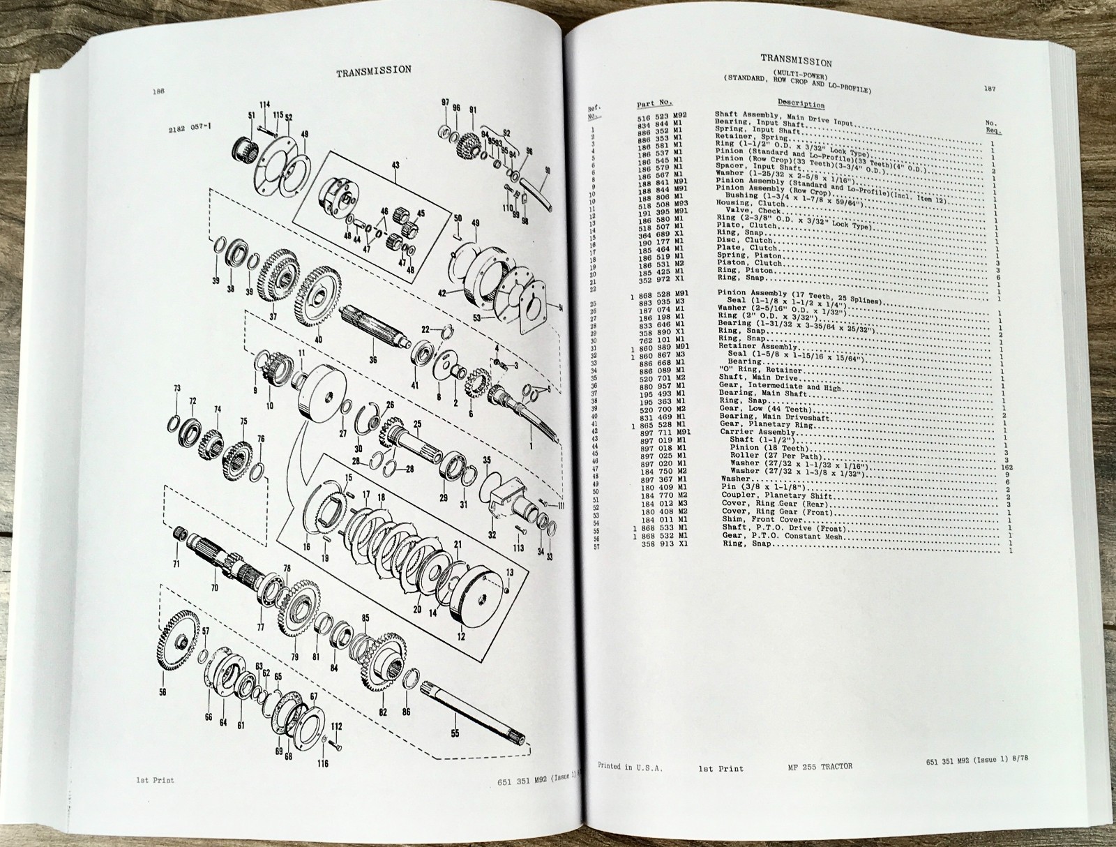 Massey Ferguson 255 Tractor Parts Catalog Operators Manual Set Owners Assembly - Image 9