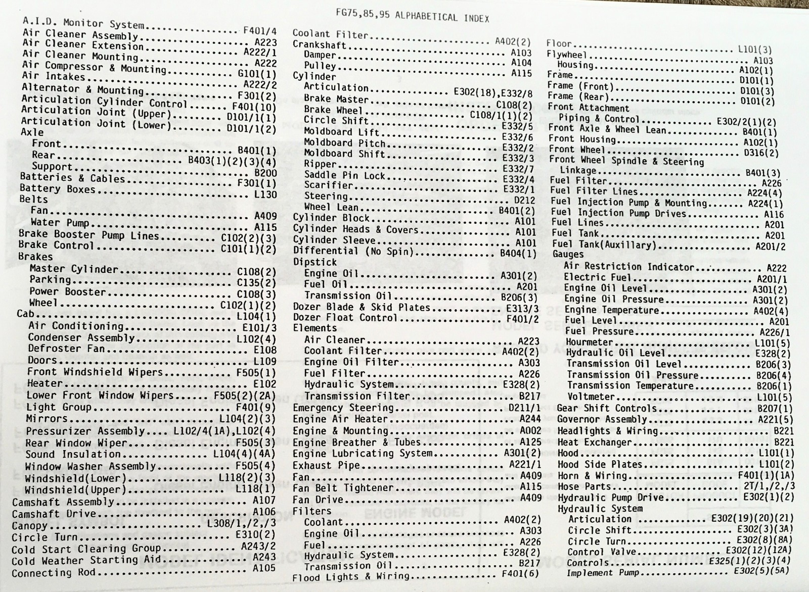 Fiat Allis Chalmers FG75 FG85 FG95 Motor Graders Parts Manual Catalog Assembly - Image 2