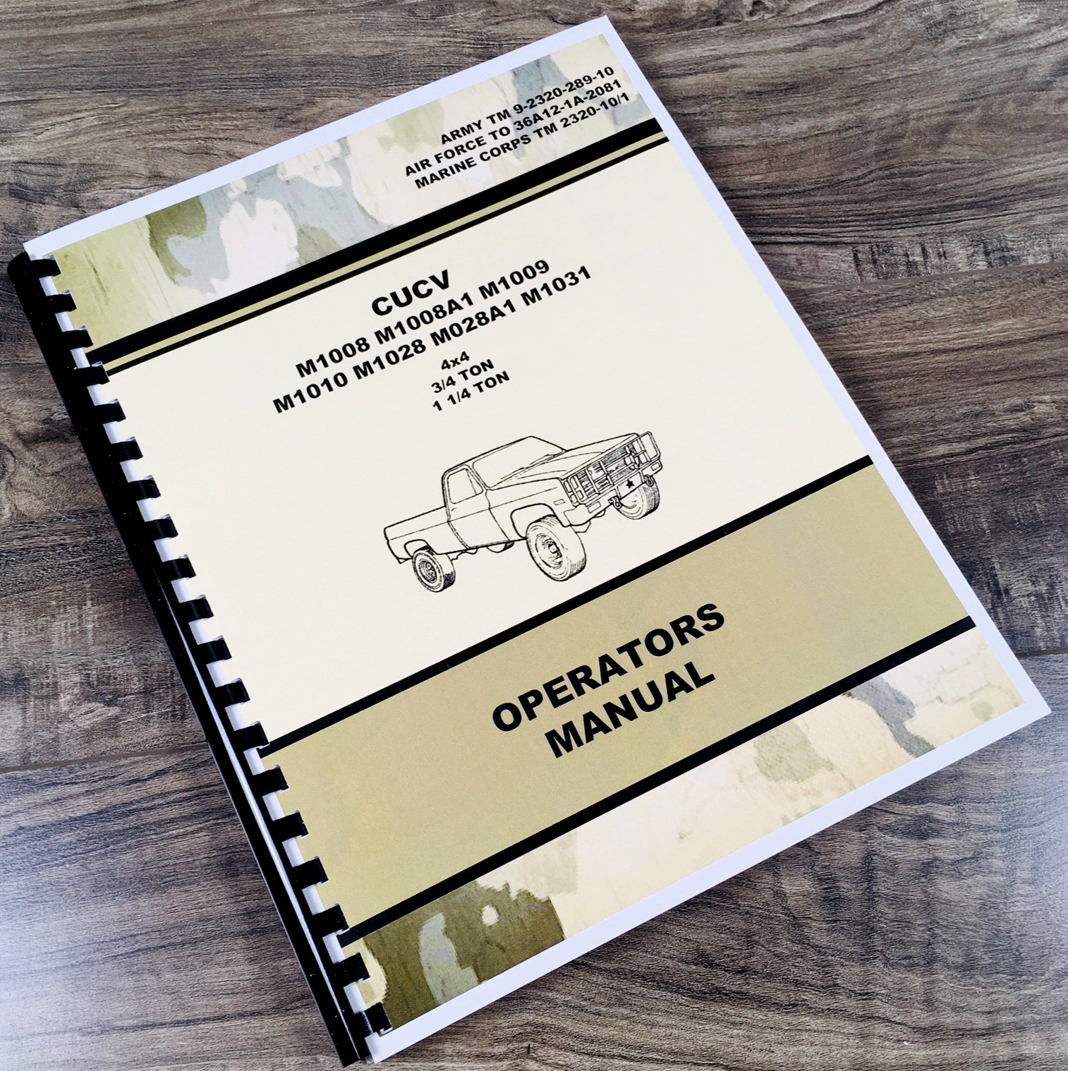 Operators Manual for M1009 4x4 3/4 Ton Utility Tactical Truck Owners Book