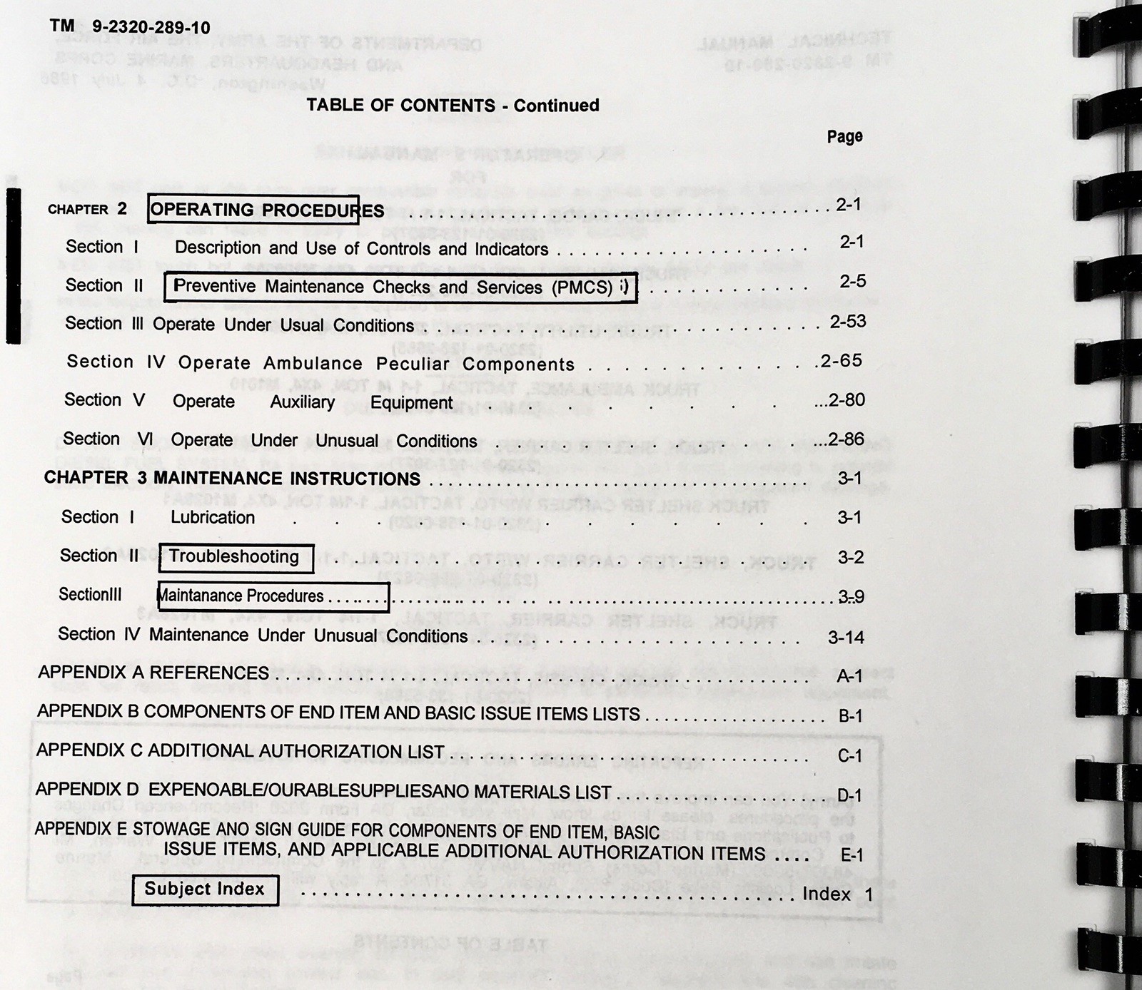 Operators Manual for M1009 4x4 3/4 Ton Utility Tactical Truck Owners Book - Image 4