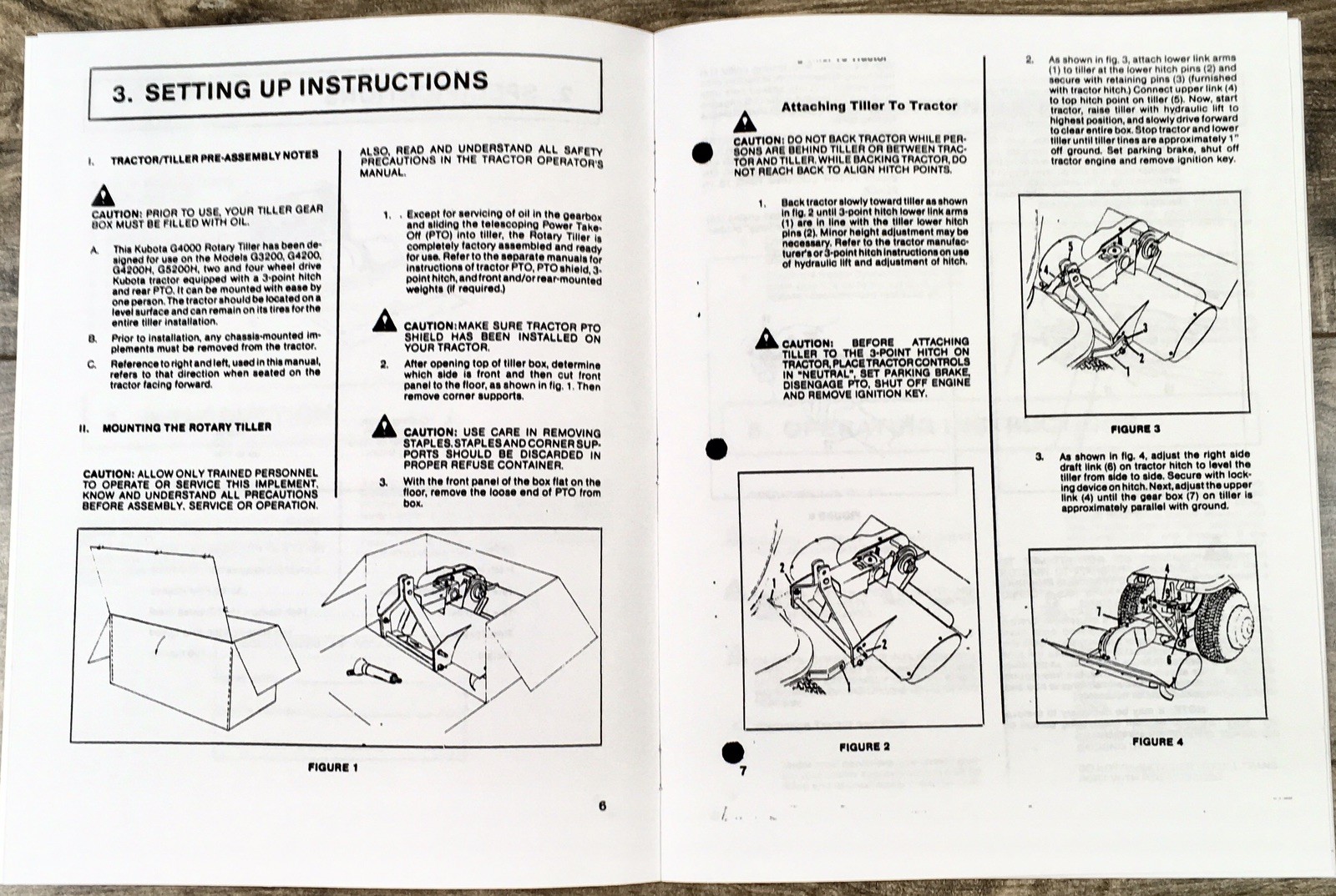 Kubota G4000 Rotary Tiller Operators Manual Parts for G3200 4200 5200 Tractors - Image 3