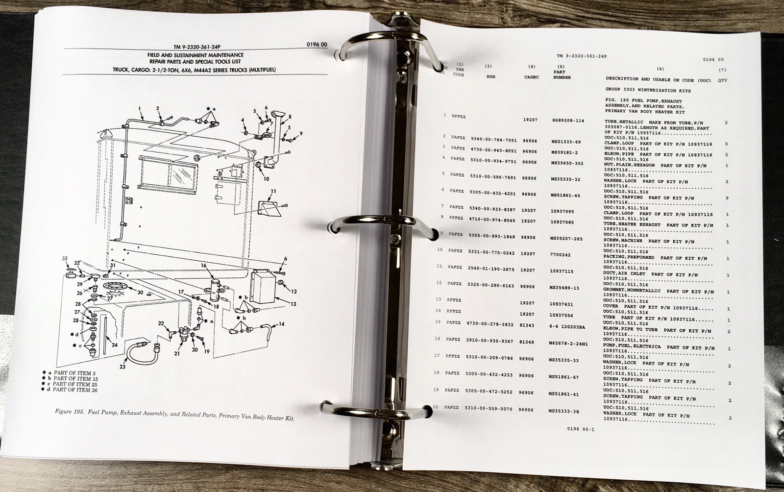2 1/2 Ton 6X6 Truck M44 M50A3 Water Tank Trucks Repair Parts Manual Catalog Book - Image 10