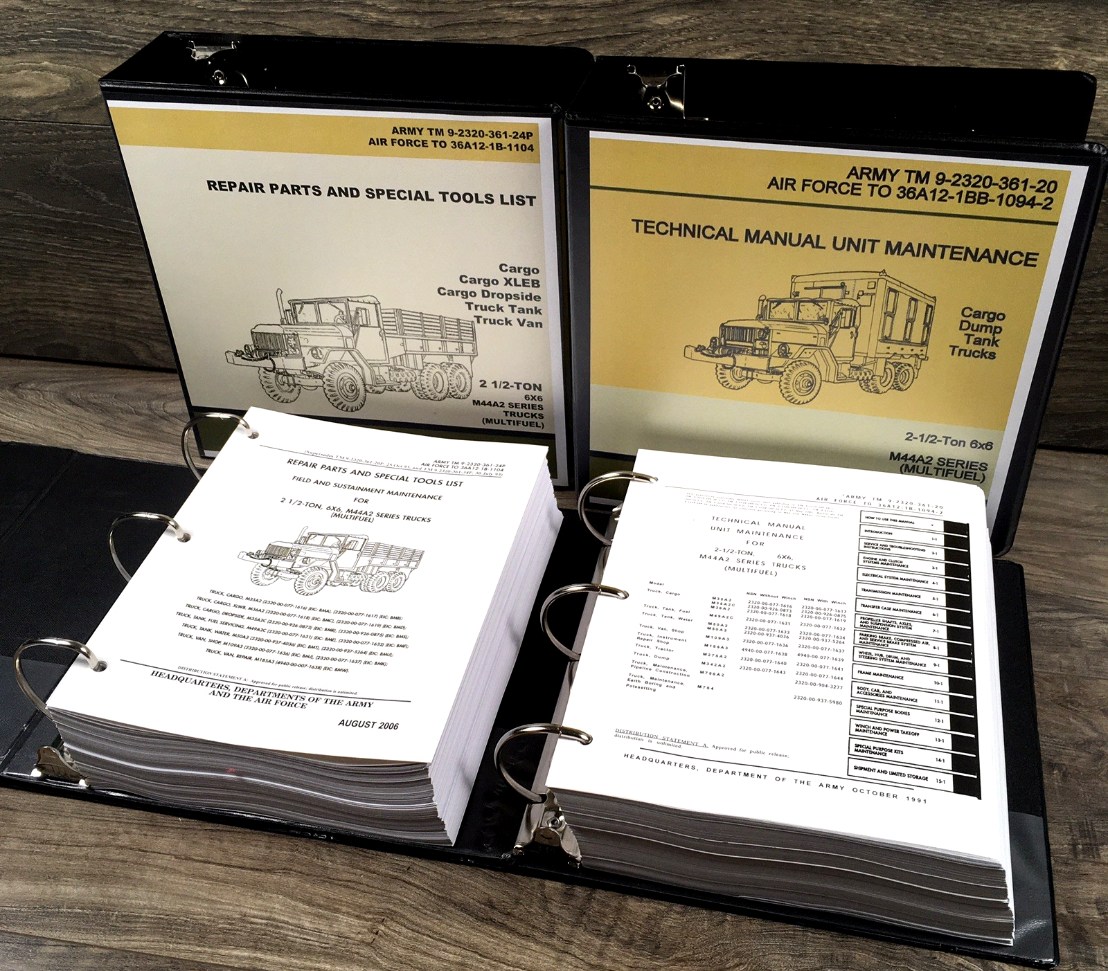 2 1/2 Ton 6X6 M35A2 M35A2C M36A2 Cargo Trucks Service Parts Manual Set Repair