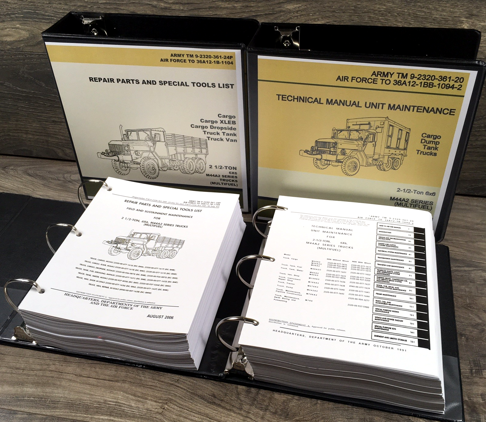 2 1/2 Ton 6X6 Truck M185A3 Trucks Service Parts Manual Set Repair Workshop