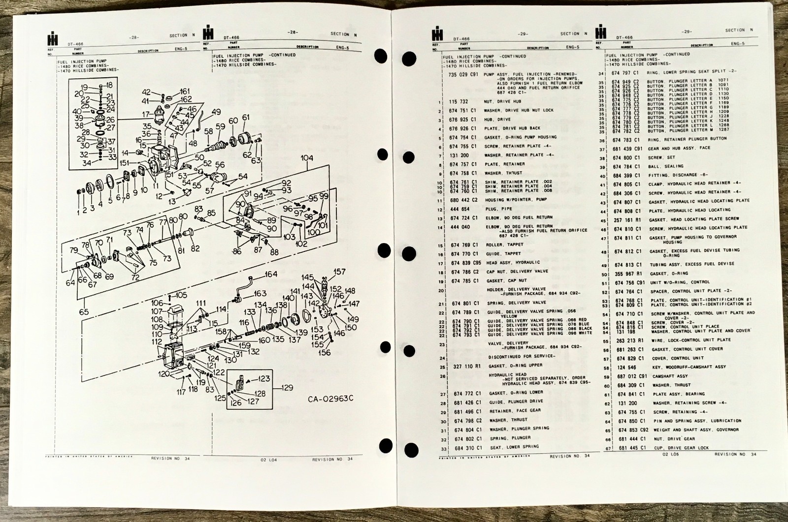 International 3588 3788 Tractor Parts Manual Set Catalog Assembly Book DT-466B - Image 6