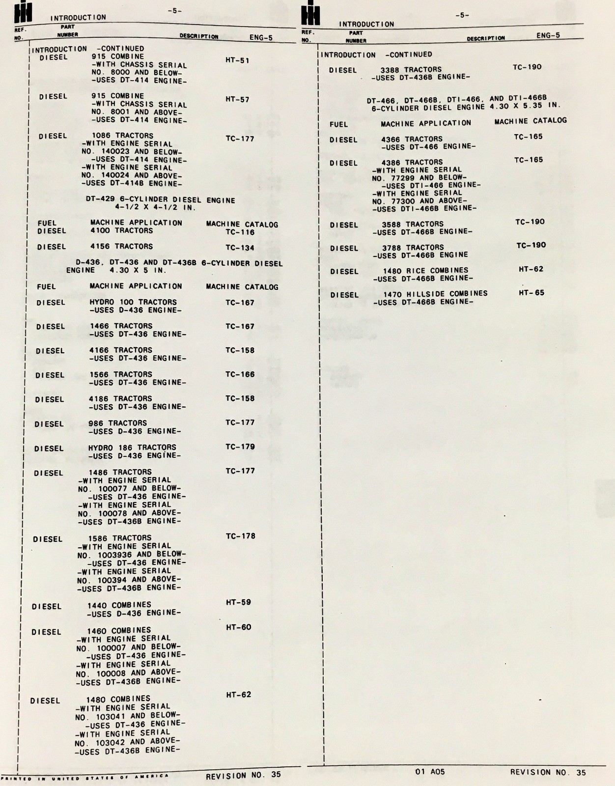 International 1440 Combine Parts Manuals Catalog Set Assembly Book w Engine - Image 3