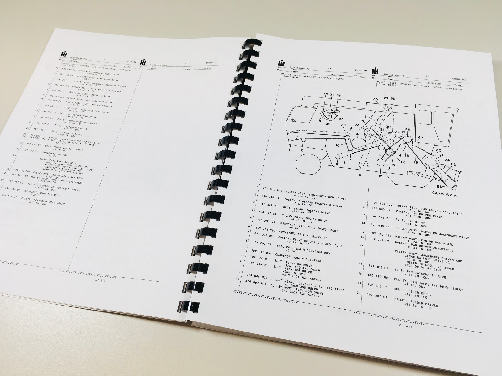 International 1440 Combine Parts Manuals Catalog Set Assembly Book w Engine - Image 6