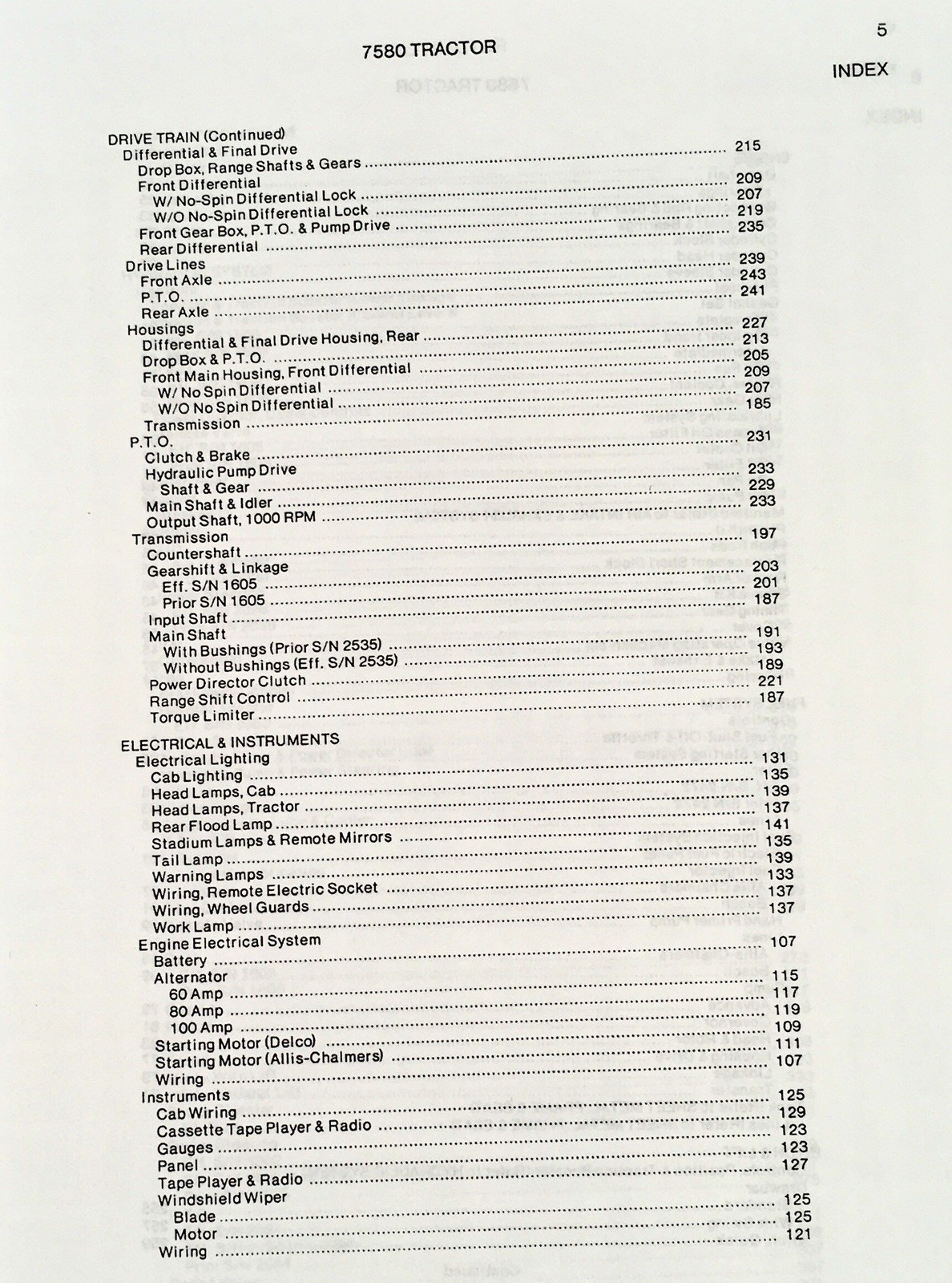 Allis Chalmers 7580 Tractor Parts Manual Catalog Book Assembly Schematics Views - Image 3