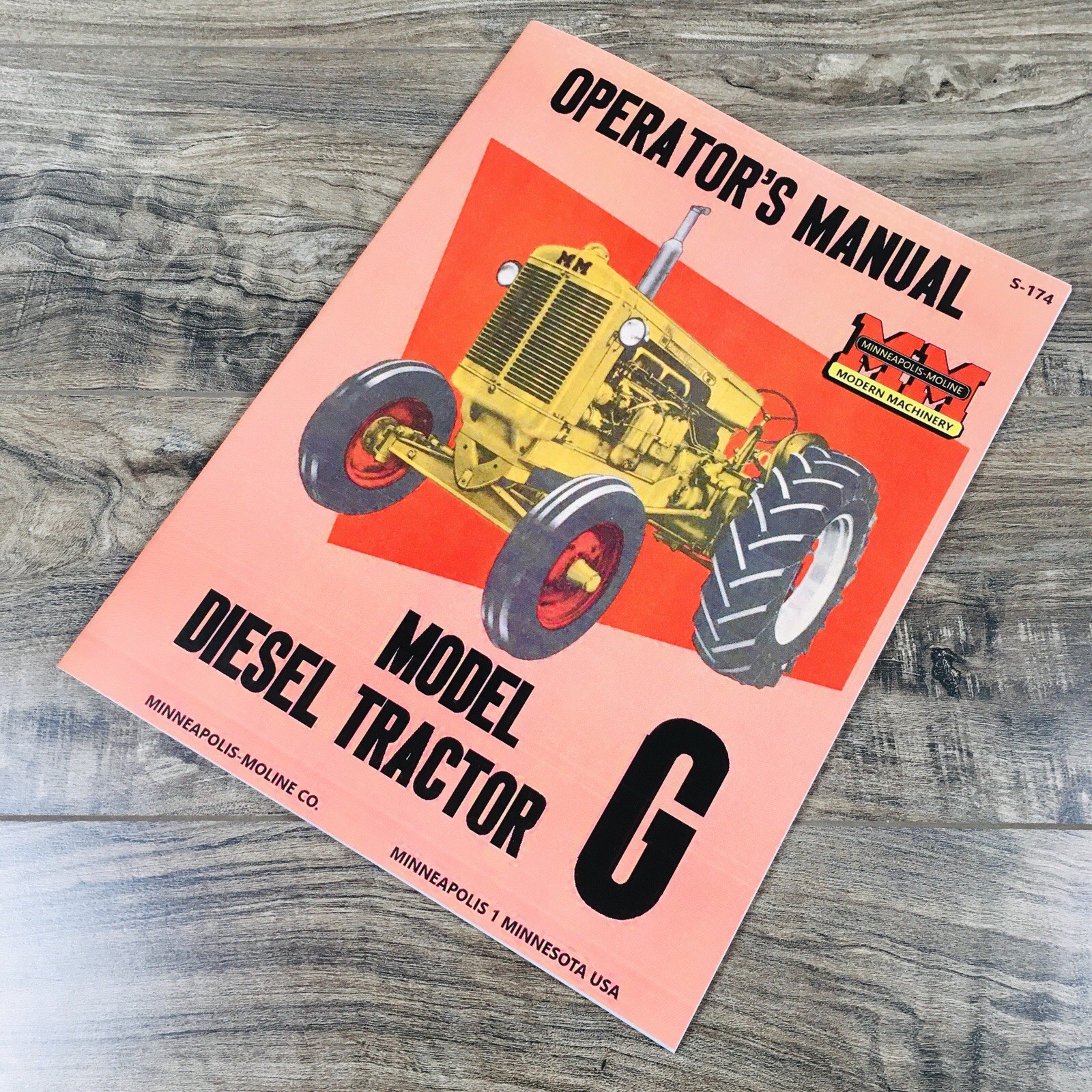 Minneapolis Moline G Diesel Tractor Operators Manual Owners Book Maintenance