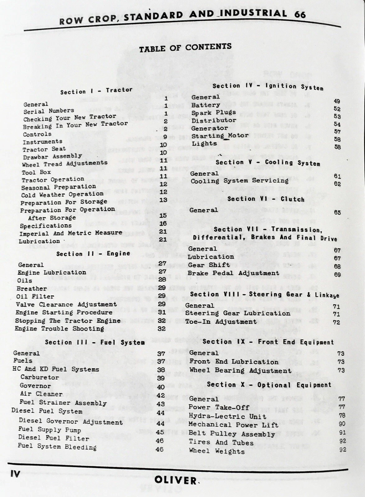 Oliver 66 Tractor Service Parts Operators Manual Set Repair Workshop Shop Book - Image 15