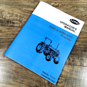 Long 2360 2360DTC Tractor Operators Manual Owners Book Maintenance Adjustments