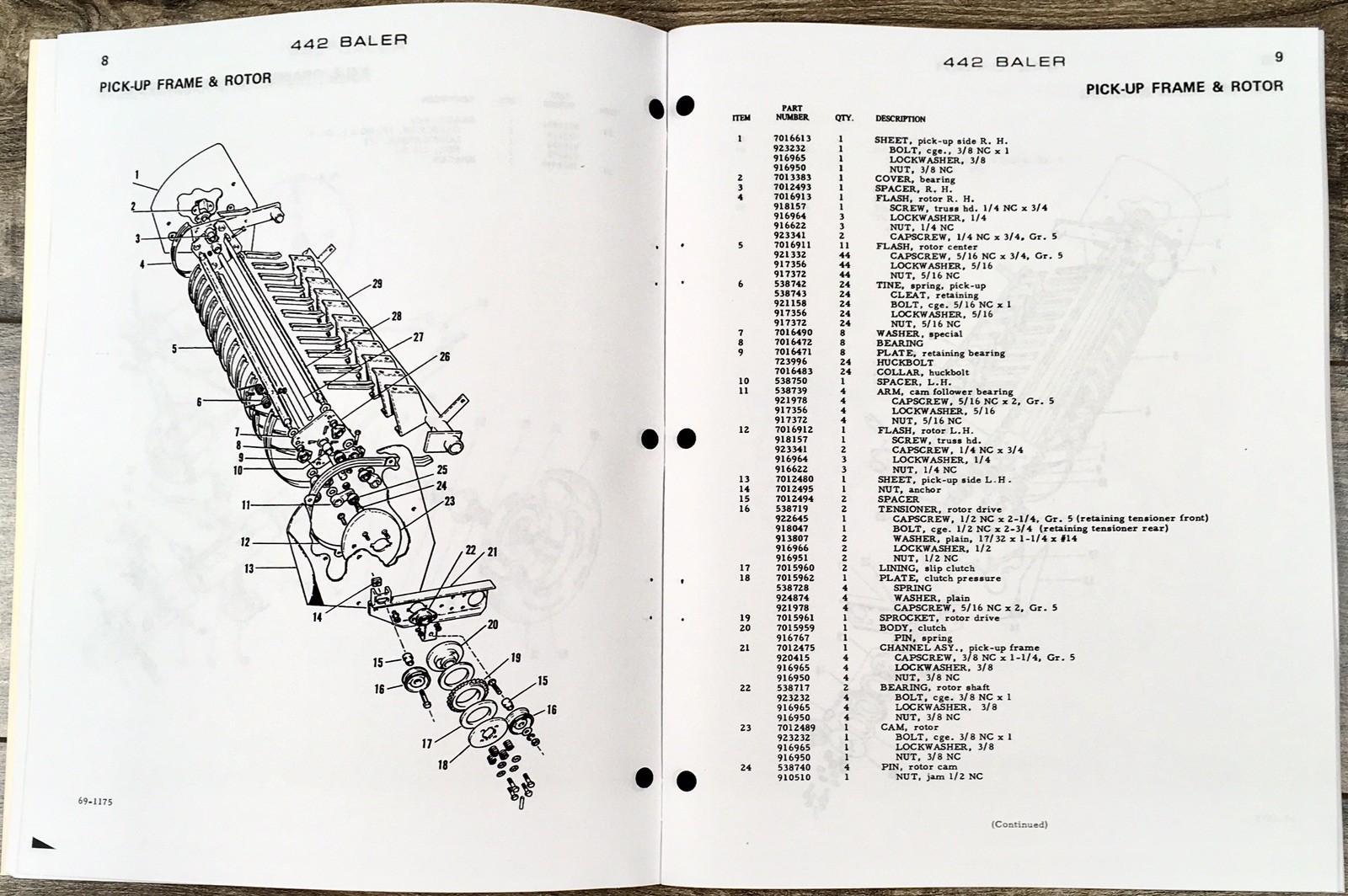Allis Chalmers 442 Baler Parts Manual Catalog Book Assembly Schematics Views - Image 3