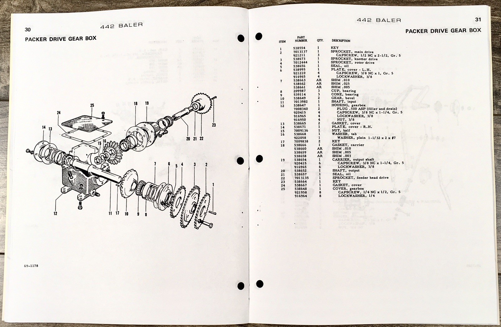 Allis Chalmers 442 Baler Parts Manual Catalog Book Assembly Schematics Views - Image 5