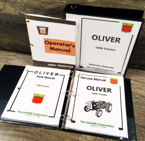 Oliver 1250 Tractor Service Parts Operators Manual Set Repair Workshop Shop Book