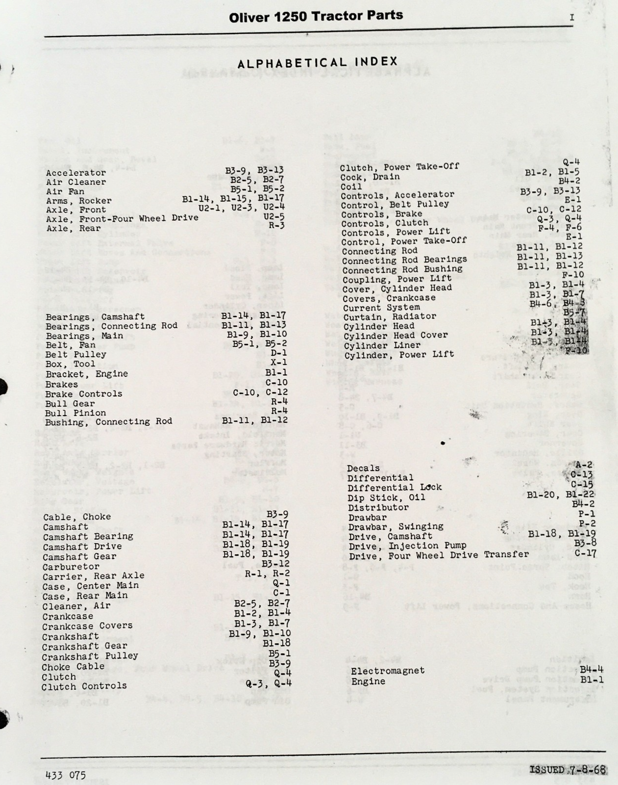 Oliver 1250 Tractor Service Parts Manual Set Repair Workshop Shop Catalog Book - Image 2