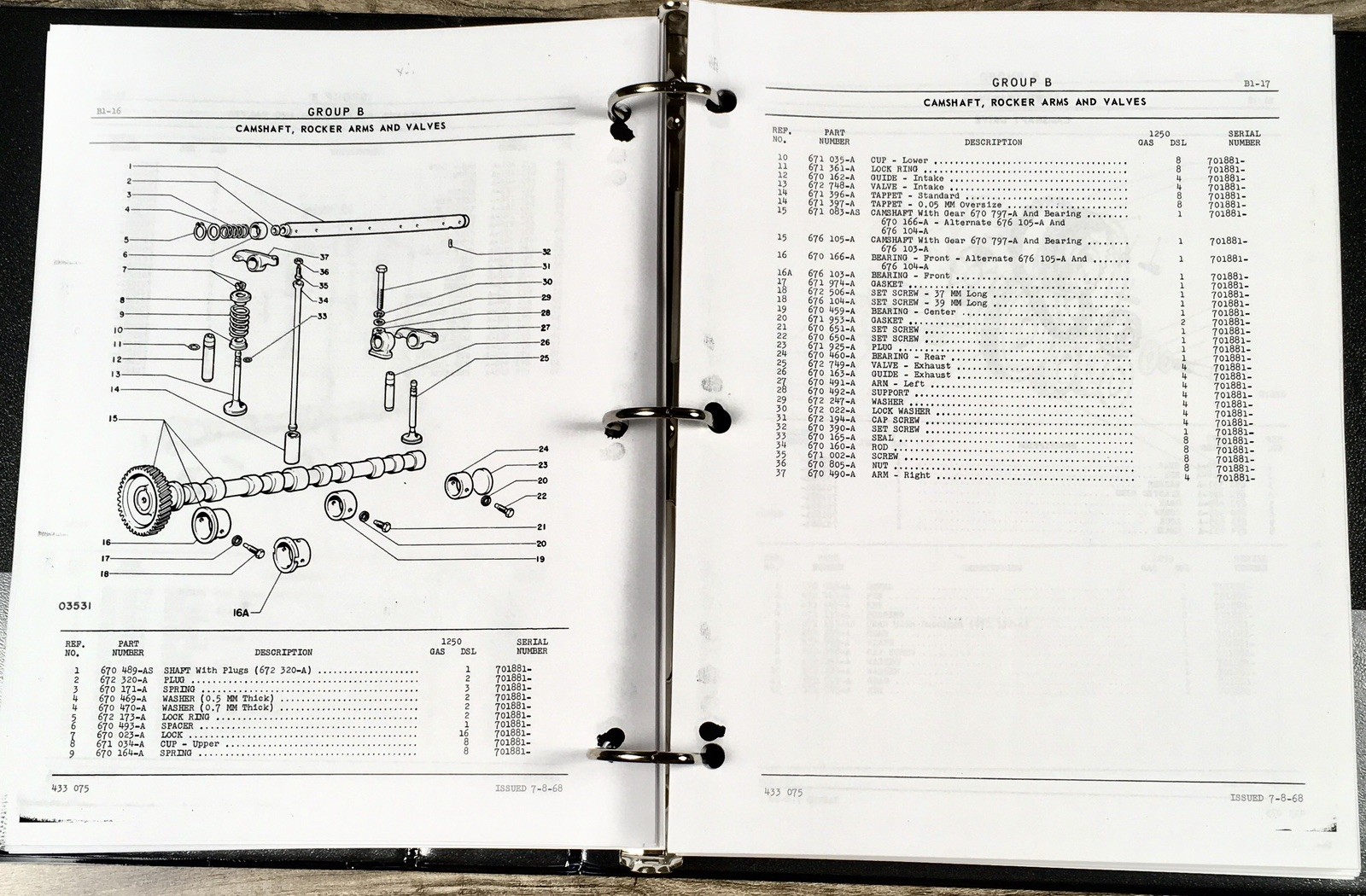 Oliver 1250 Tractor Service Parts Manual Set Repair Workshop Shop Catalog Book - Image 13
