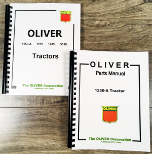 Oliver 1250A Tractor Service Manual Parts Catalog Set Workshop Shop Repair Books